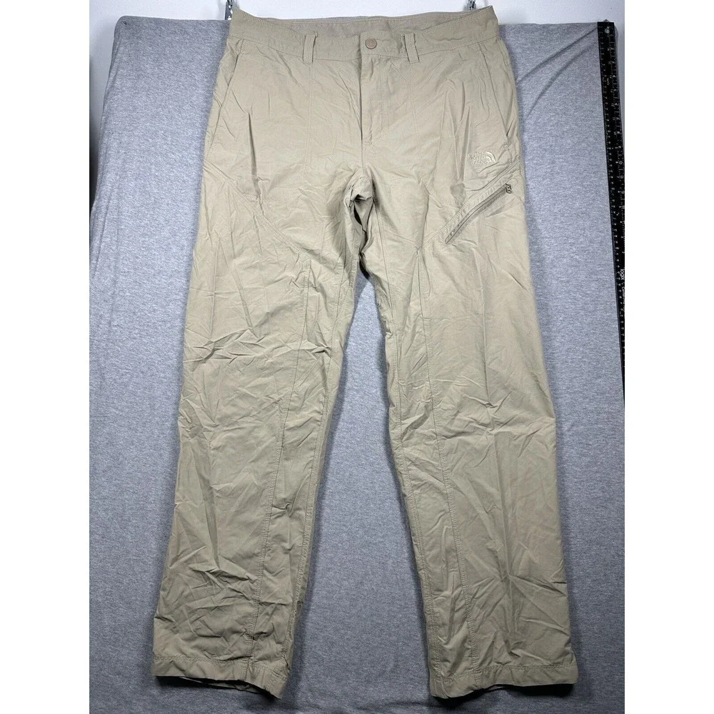The‎ North Face Mens Nylon Hiking Pants 36x31 Zipped Pocket Tan Khaki